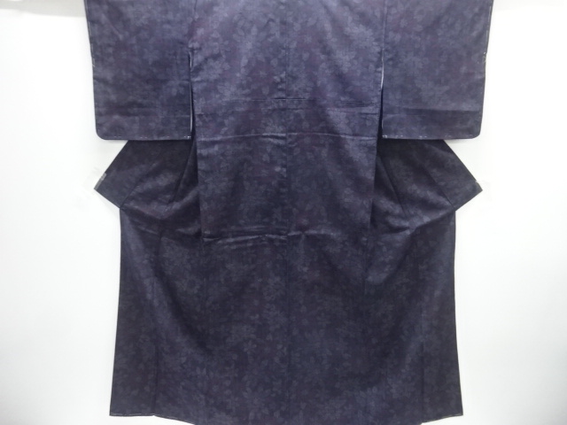 未使用品　花模様織り出し手織り紬着物